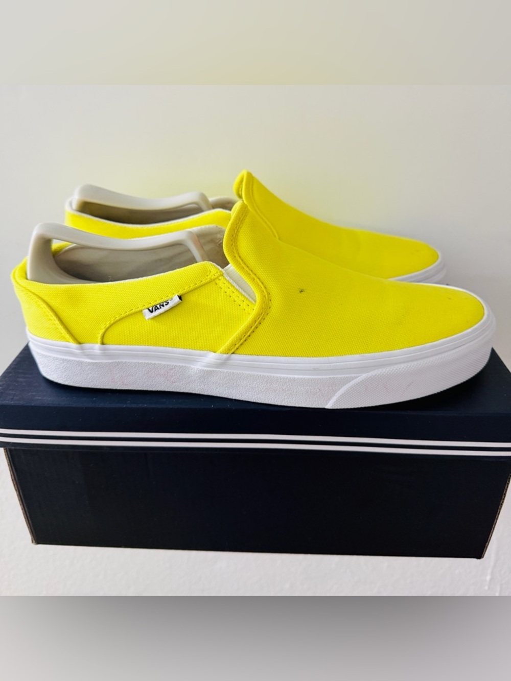 Vans Slip-On Sneakers in Bright Yellow and White